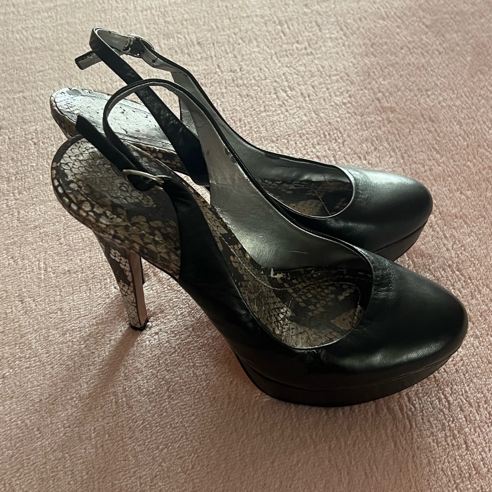 Black Snakeskin Heels